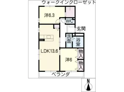 ＪＲ飯田線 豊川駅(愛知) 徒歩10分 3階建 築15年(2LDK/3階)の間取り写真
