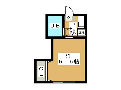 スカイライズ(1K/2階)の間取り写真