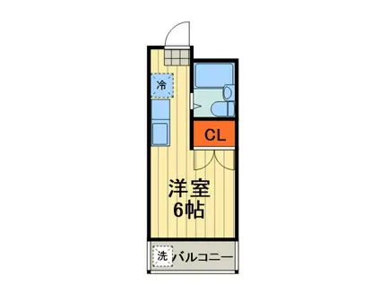 パープルティアラ(1K/1階)の間取り写真