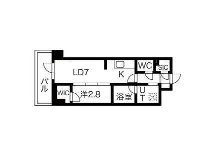 シーズンフラッツ高田馬場リバーサイド(1LDK/2階)の間取り写真