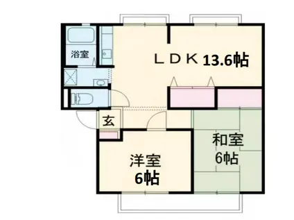 エムエスハイツ(2LDK/1階)の間取り写真