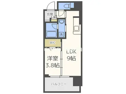 アーバネックス北堀江II(1LDK/10階)の間取り写真