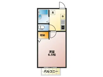 DESIGNERSTHECUBE(1K/1階)の間取り写真