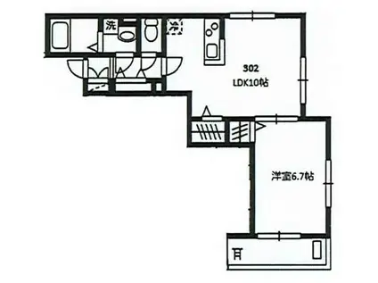フレシール(1LDK/3階)の間取り写真