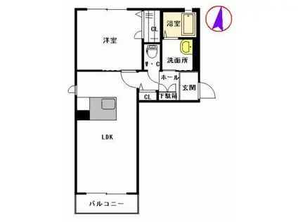 グランフェニックス(1LDK/2階)の間取り写真