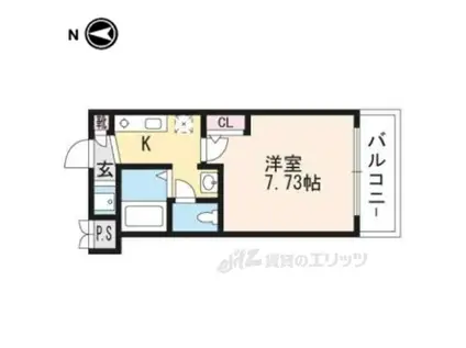 シボラ西大路(1K/1階)の間取り写真