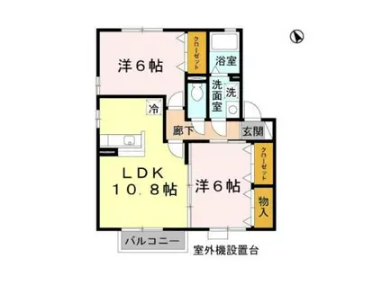 ブリーズ淡路 A棟(2LDK/2階)の間取り写真