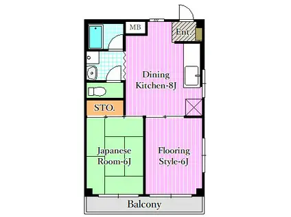 コーポファミーユ(2DK/1階)の間取り写真