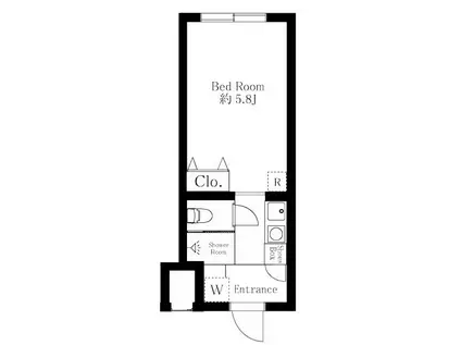 プリンセスライン幡ヶ谷(ワンルーム/1階)の間取り写真