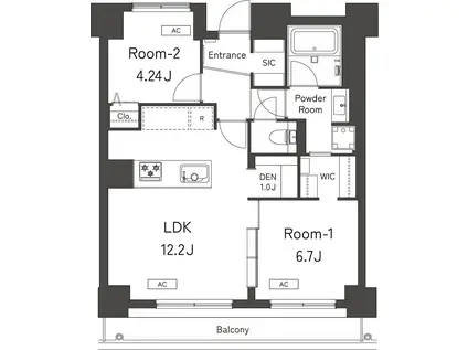 BELLEVIAGE SHINNAKANO ベルヴィアージ新中野(2LDK/12階)の間取り写真