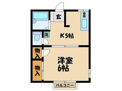 クレール23(1DK/2階)の間取り写真