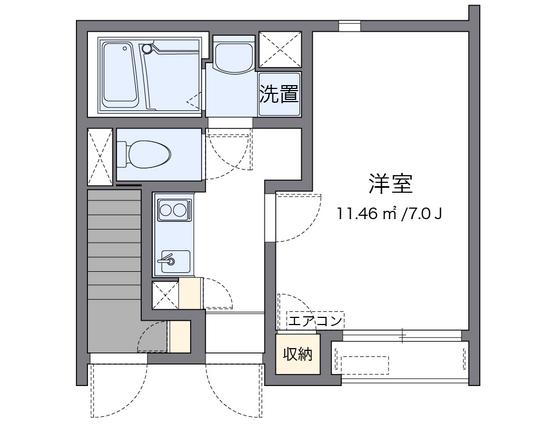 クレイノセゾン コーボー(1K/1階)の間取り写真