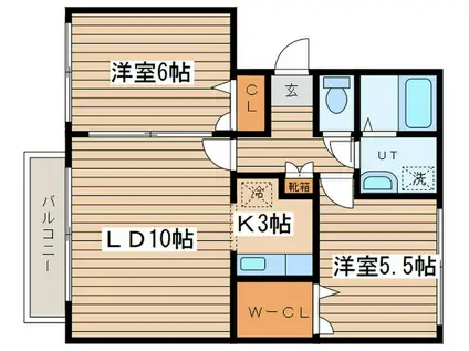 エクセルコートウィズ(2LDK/3階)の間取り写真