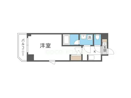 FORTUNEY大手前(1K/15階)の間取り写真