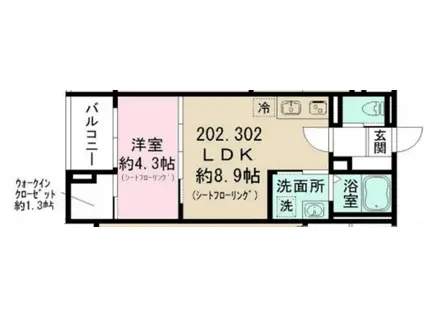 東京都練馬区上石神井南町計画(1LDK/3階)の間取り写真