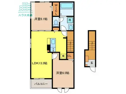 メゾン・アイリスB(2LDK/2階)の間取り写真