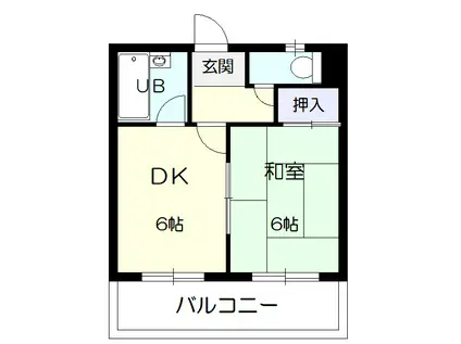 メゾンドオクノ(1DK/4階)の間取り写真