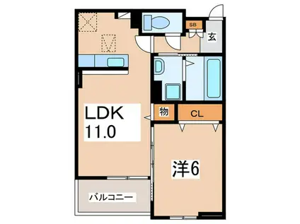 ソレイユテラス湘南(1LDK/1階)の間取り写真