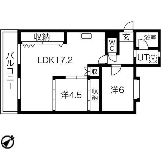 グリーンハイツ名東(2LDK/1階)の間取り写真
