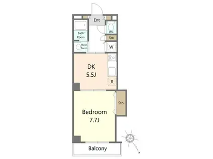 タウンプラザ戸越(1DK/4階)の間取り写真