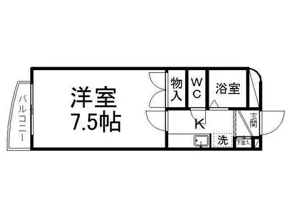 セクターズコート(1K/1階)の間取り写真