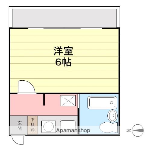 ブランニュー本厚木NO.3(1K/4階)の間取り写真