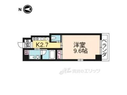 ソフィアブリュー二条(1K/2階)の間取り写真