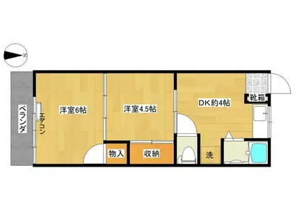 フラッツ山手(2DK/1階)の間取り写真