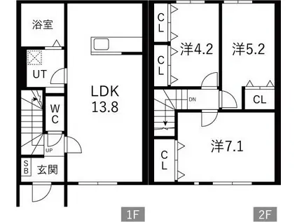 BLEU VERT(3LDK/1階)の間取り写真