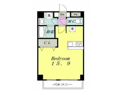 CANAL イースト(ワンルーム/1階)の間取り写真