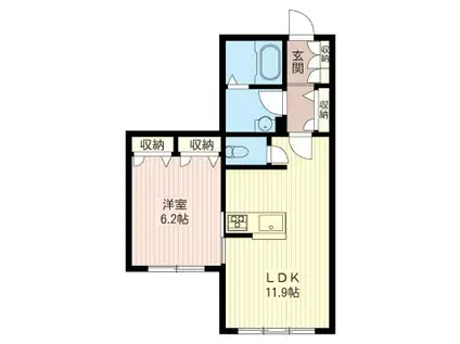 カーサ コントレ(1LDK/1階)の間取り写真