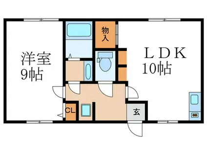 京阪鴨東線 出町柳駅 徒歩17分 2階建 築33年(1LDK/1階)の間取り写真