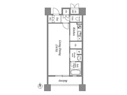 プライムメゾン東桜(1LDK/13階)の間取り写真