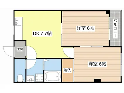 エムジャパンコーポ(2DK/3階)の間取り写真
