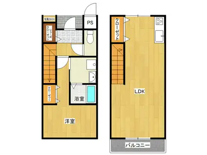 カーサ・デ・セレッゾ(1LDK/1階)の間取り写真