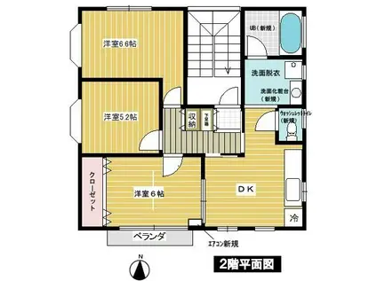 カーサフェンテ(3DK/2階)の間取り写真