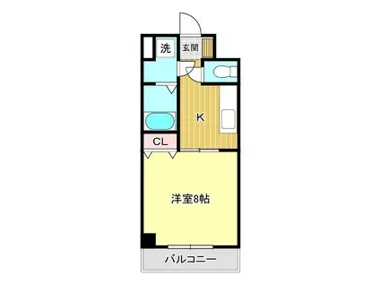 ＪＲ東海道本線 三島駅 徒歩10分 6階建 築20年(1K/6階)の間取り写真