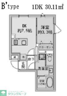 FABRIC蒲田ウエスト RESIDENCE(1DK/5階)の間取り写真