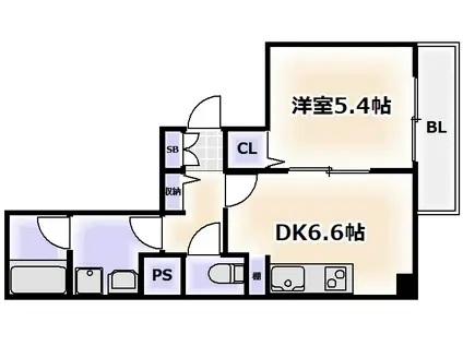 D-REIDENCE長居(1DK/2階)の間取り写真