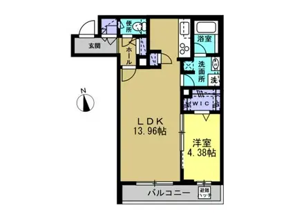 GREENAGE(1LDK/3階)の間取り写真