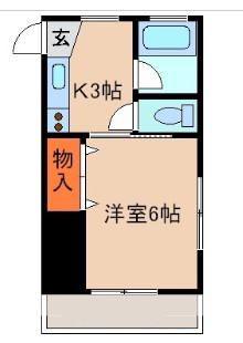 ぶどうの木(1K/2階)の間取り写真