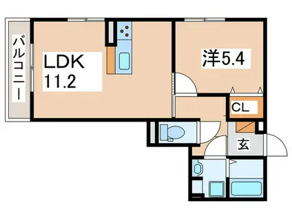 ソーリス・ルクス(1LDK/1階)の間取り写真