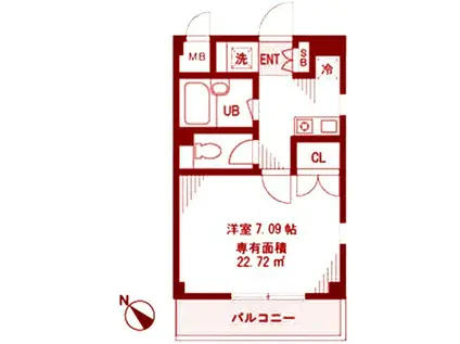 PLAZA M(1K/2階)の間取り写真