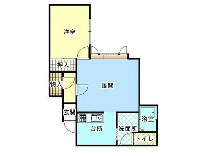 イエロージェイド(1LDK/1階)の間取り写真