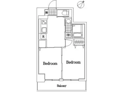 ファーストクラス吉野町(2DK/6階)の間取り写真