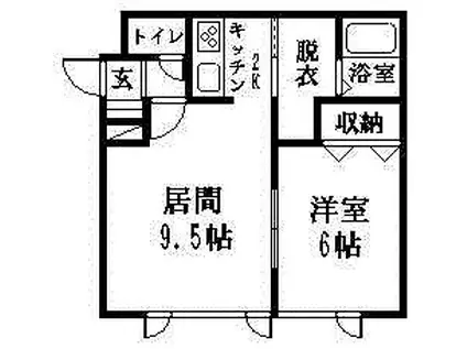 LALUCE・UNO(1LDK/1階)の間取り写真