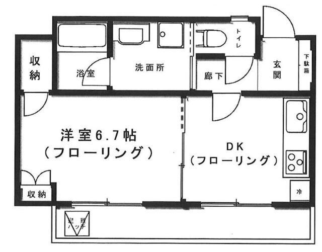 菱和パレス音羽弐番館(1DK/5階)の間取り写真