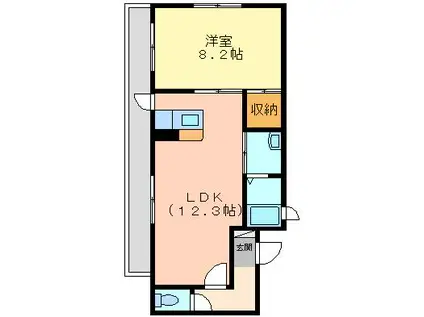 レジデンス・ハニー(1LDK/2階)の間取り写真