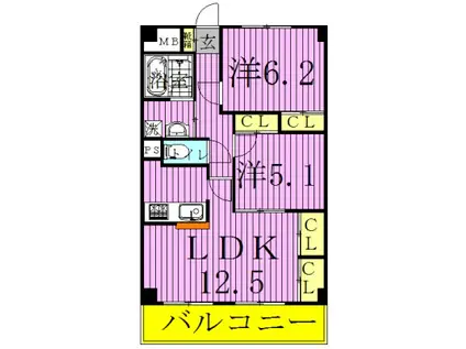 フォーレスト北綾瀬1(2LDK/2階)の間取り写真