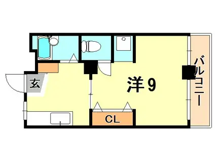 シティライフ春日野(1DK/3階)の間取り写真